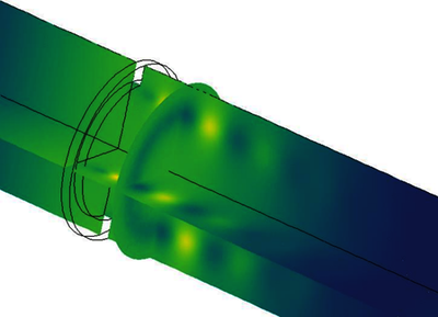 Acoustic Scattering through a Circular Orifice in Low Mach Number Flow