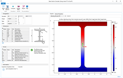 Beam Section Calculator (Using LiveLink™ for Excel®)