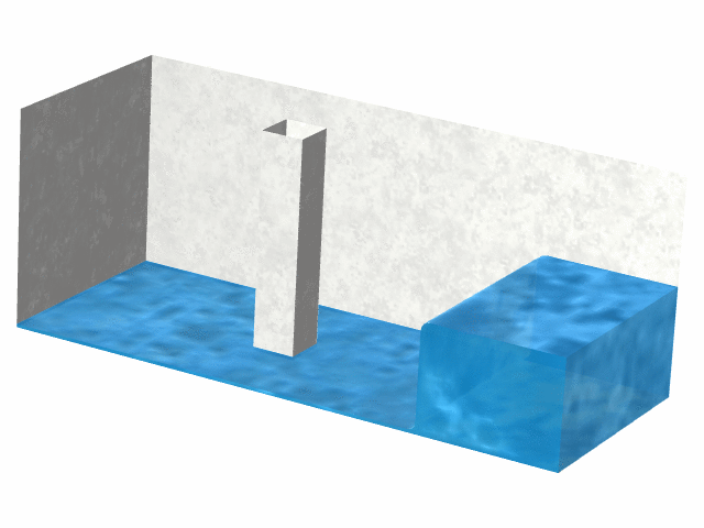 Dammbruch an einer Säule, Level-Set